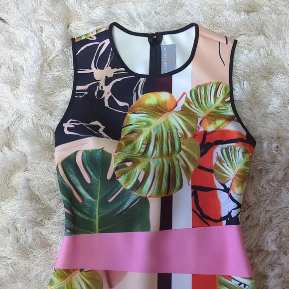 Clover Canyon Pink Green Falling Leaves Dress S - Picture 8 of 14